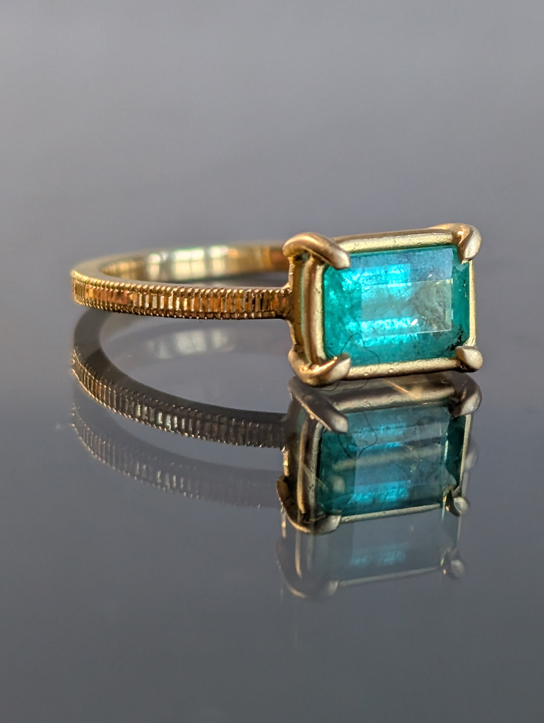 Emerald Basket Solitaire- One of a Kind