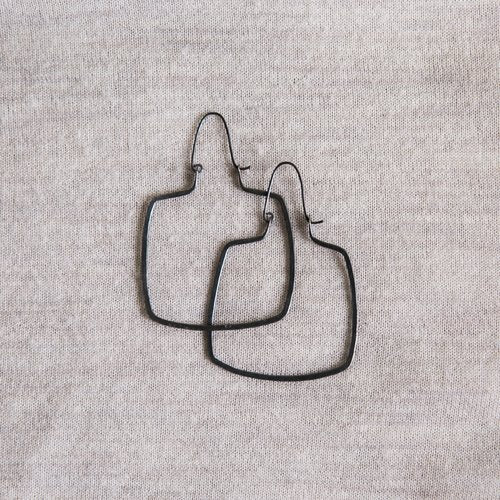 Bottle Earrings- Blackened Silver