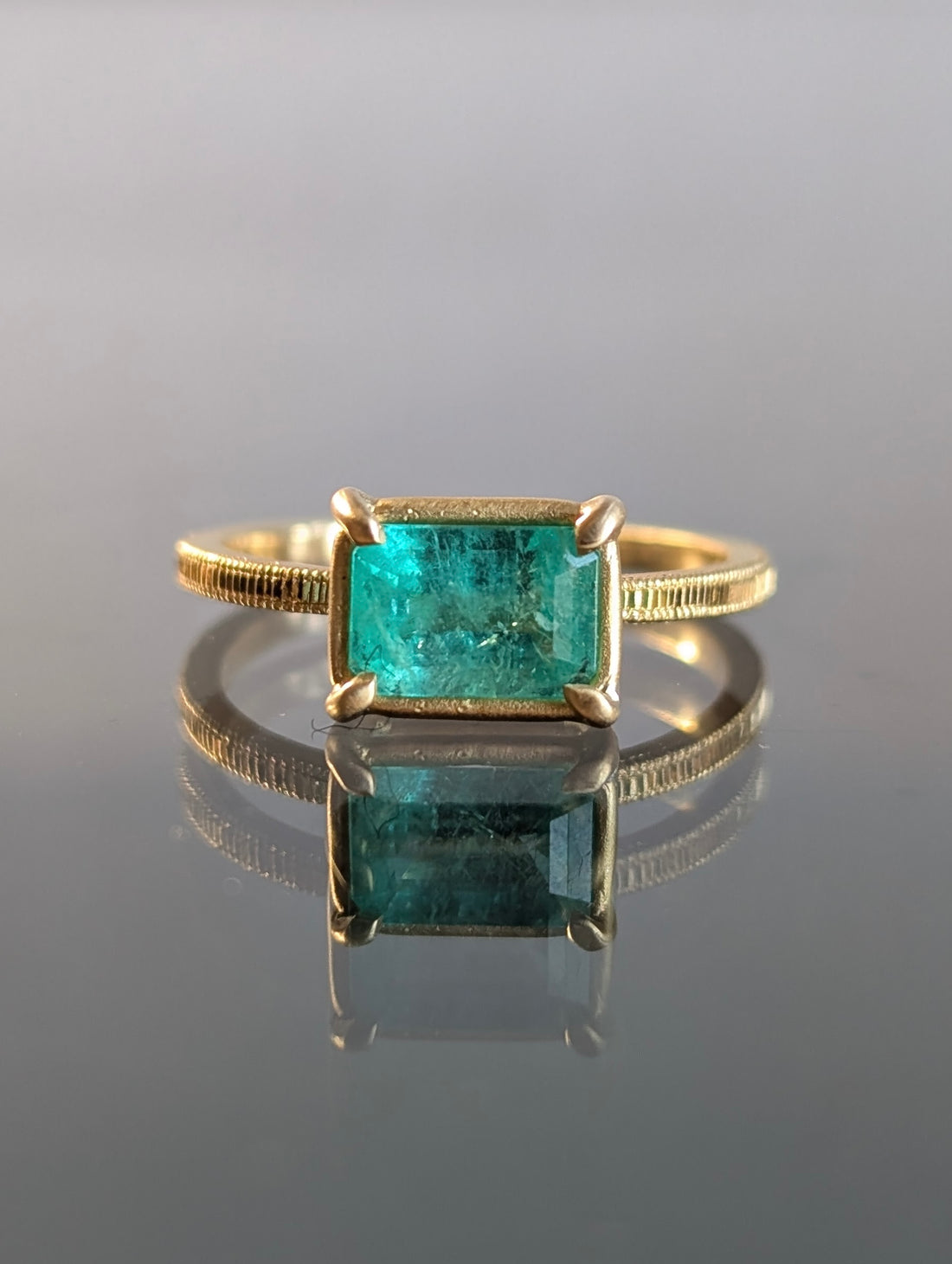Emerald Basket Solitaire- One of a Kind