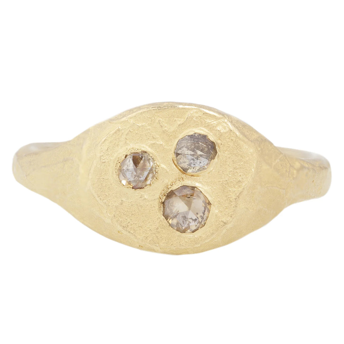 14k Clay and Stone Signet