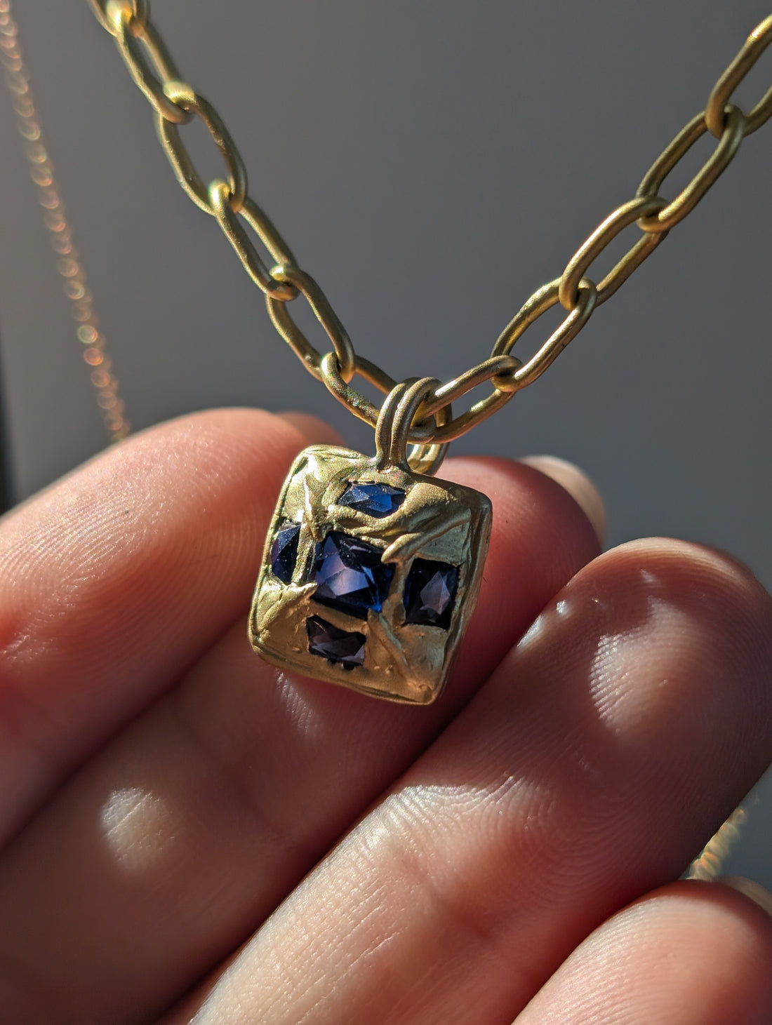 Byzantine Sapphire Pendant Necklace - One of a Kind