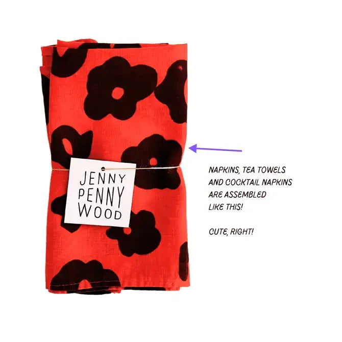 Napkins - Set of 2 - Celeste - Faded Black - Moss