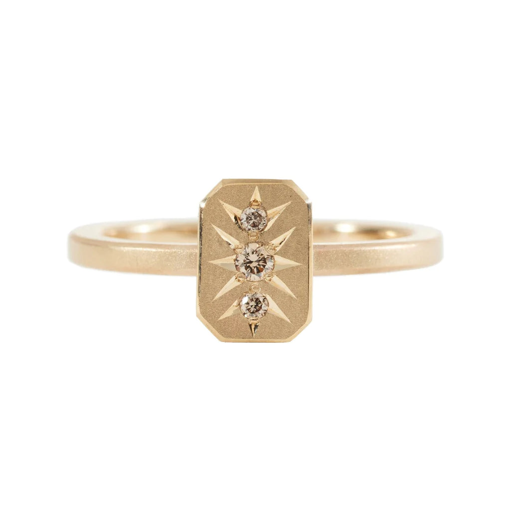 14k Mini Supernova Tableau Ring