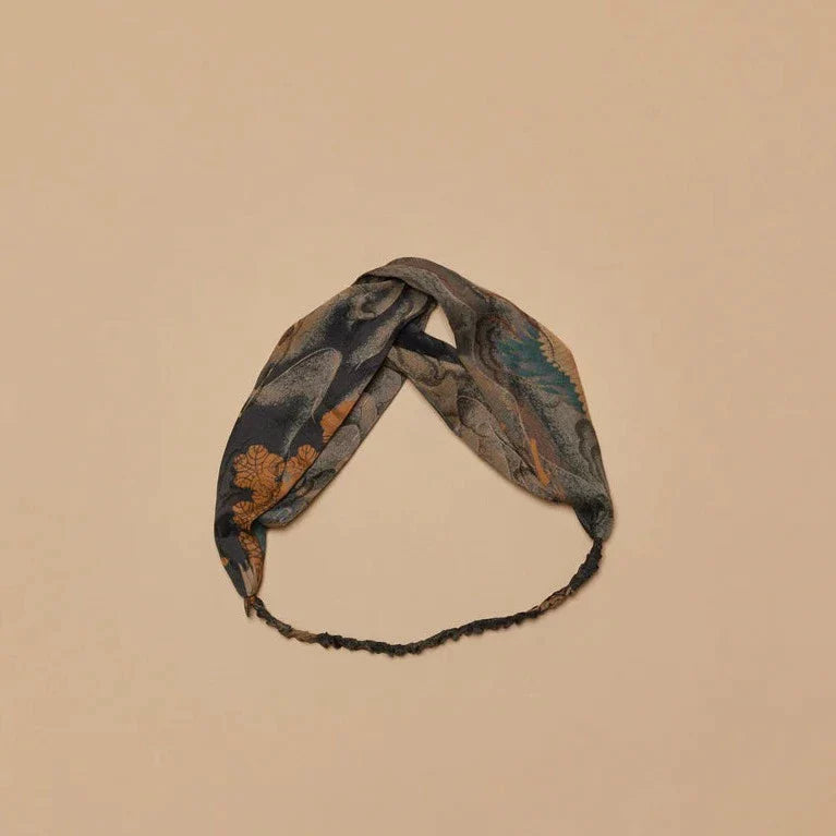 Silk Headband- Soaring Cranes