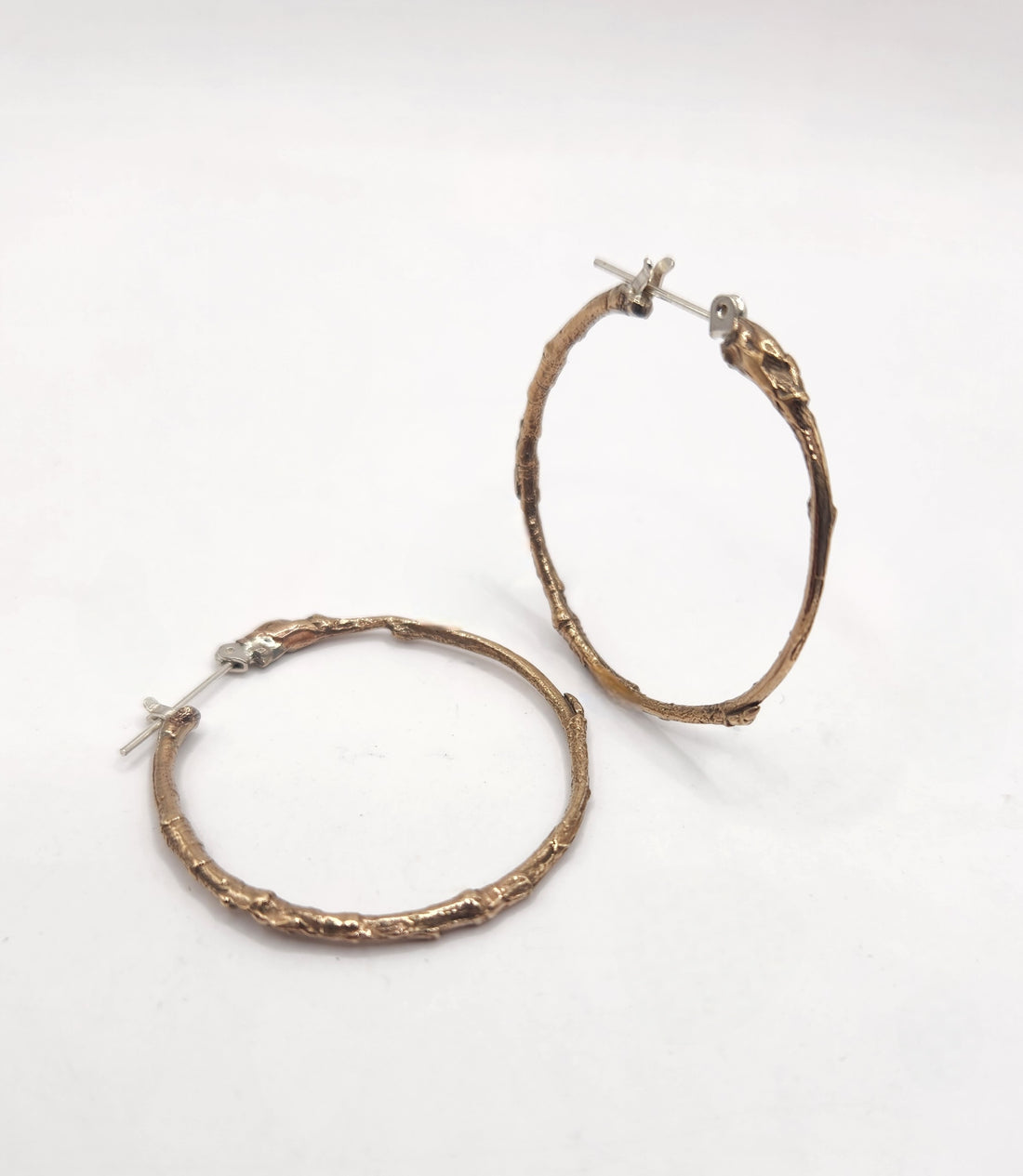 Small Ancient Bronze Twig Hoops
