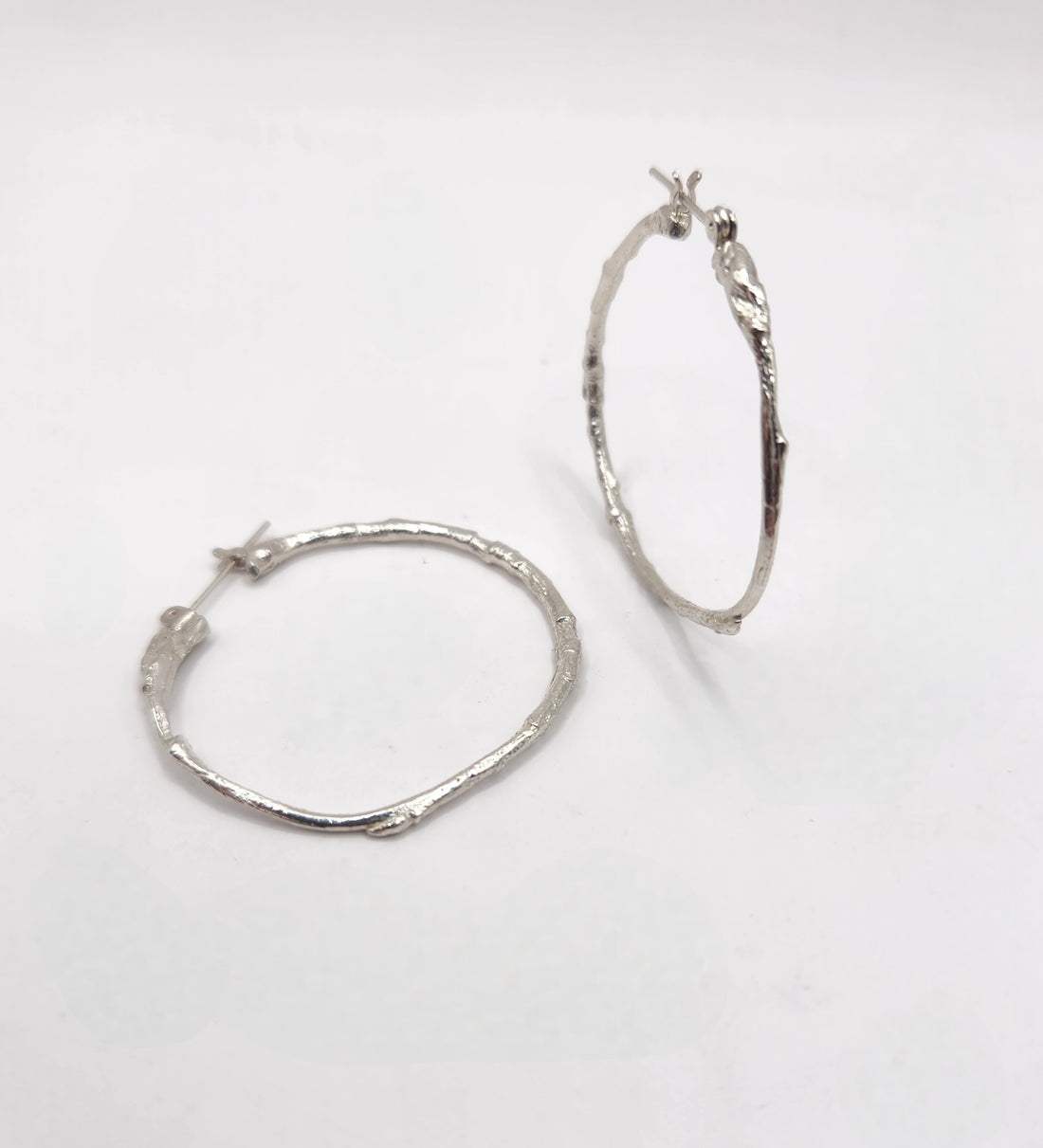 Small Sterling Silver Twig Hoops