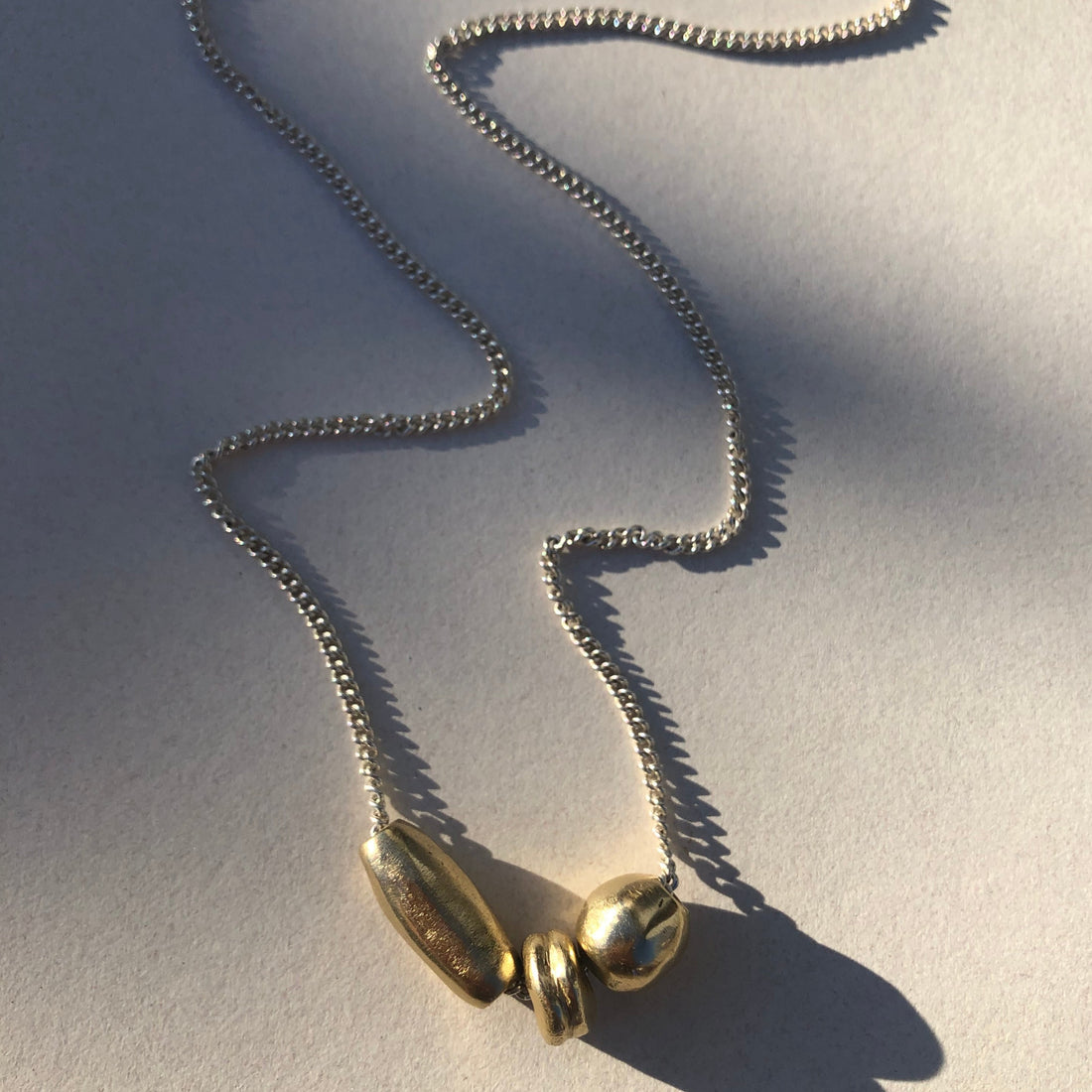 Bronze 3 Bead Necklace