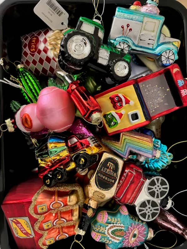 Fishing Our handmade funny glass Christmas ornament