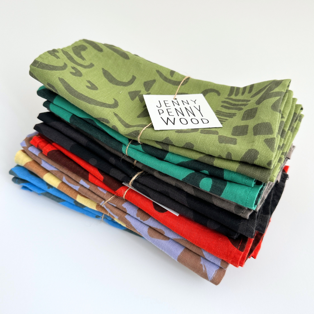 Napkins - Set of 2 - Celeste - Faded Black - Faded Black