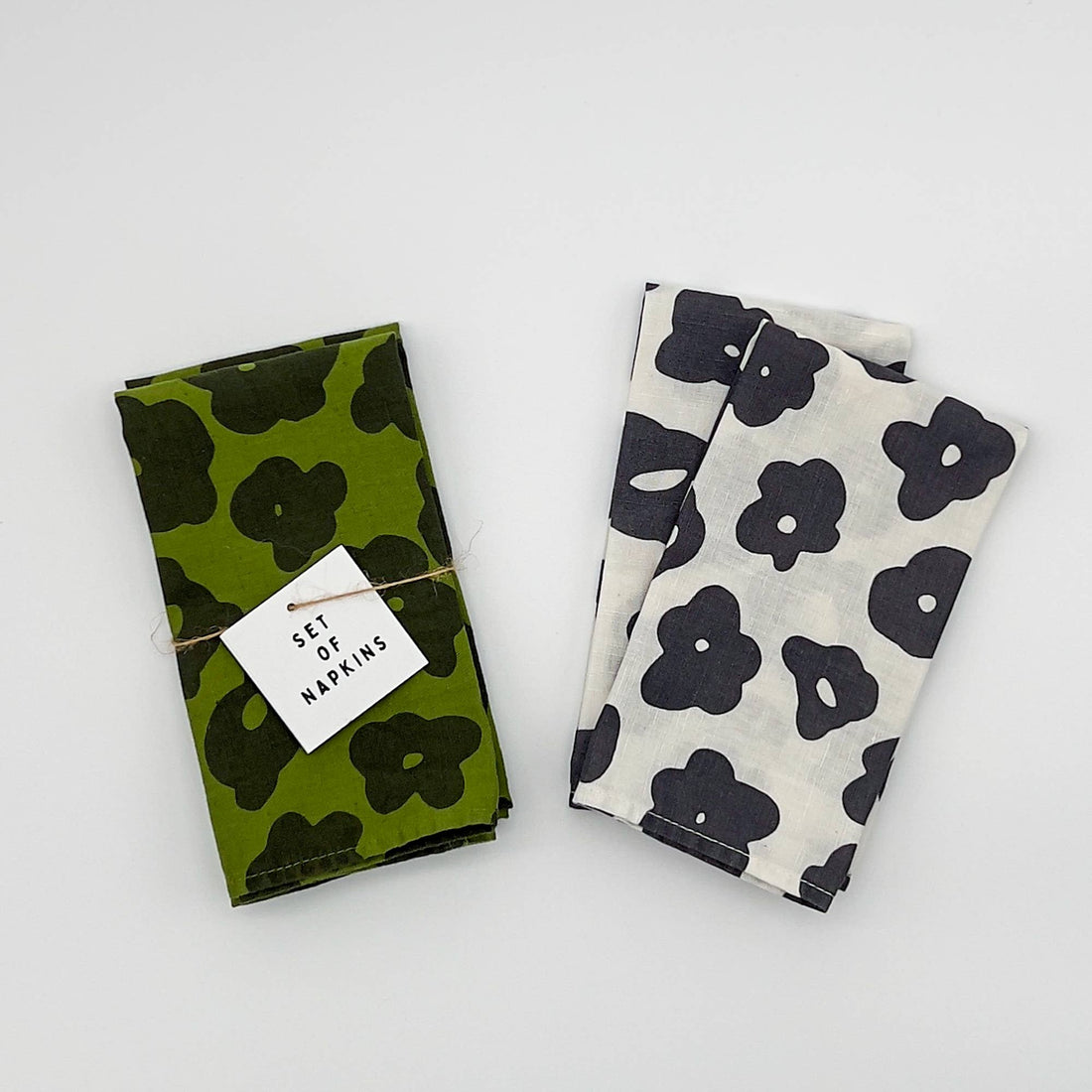 Napkins - Set of 2 - Celeste - Faded Black - Moss