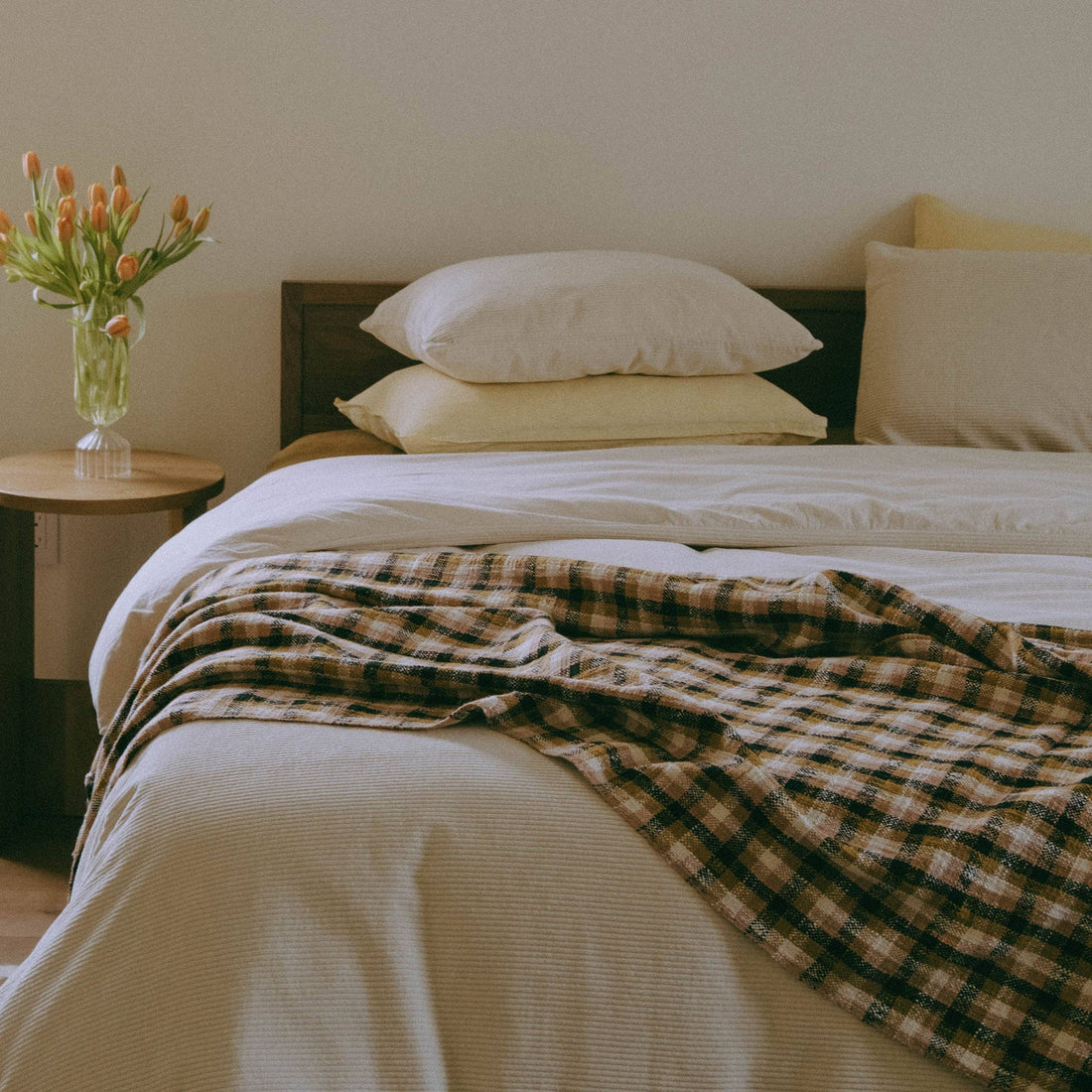 Adela: Honey Peach Plaid / Standard