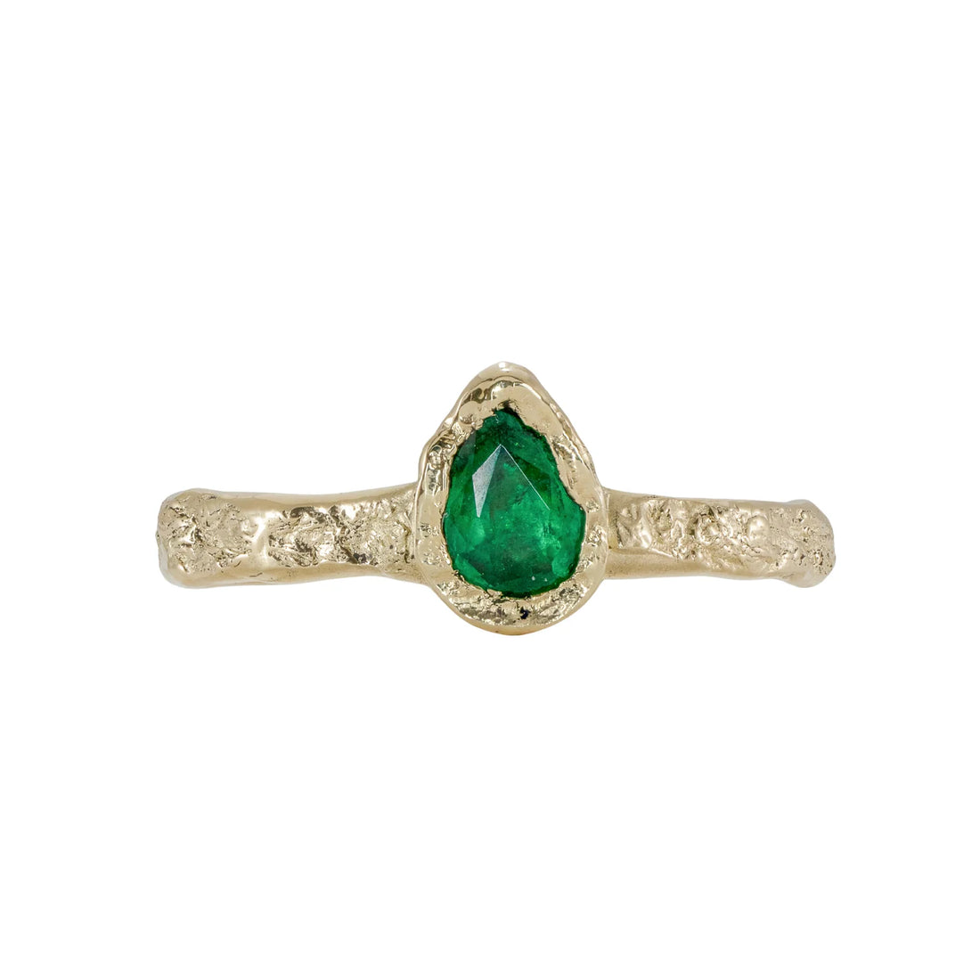 14k Emerald Pear Metamorphic Ring