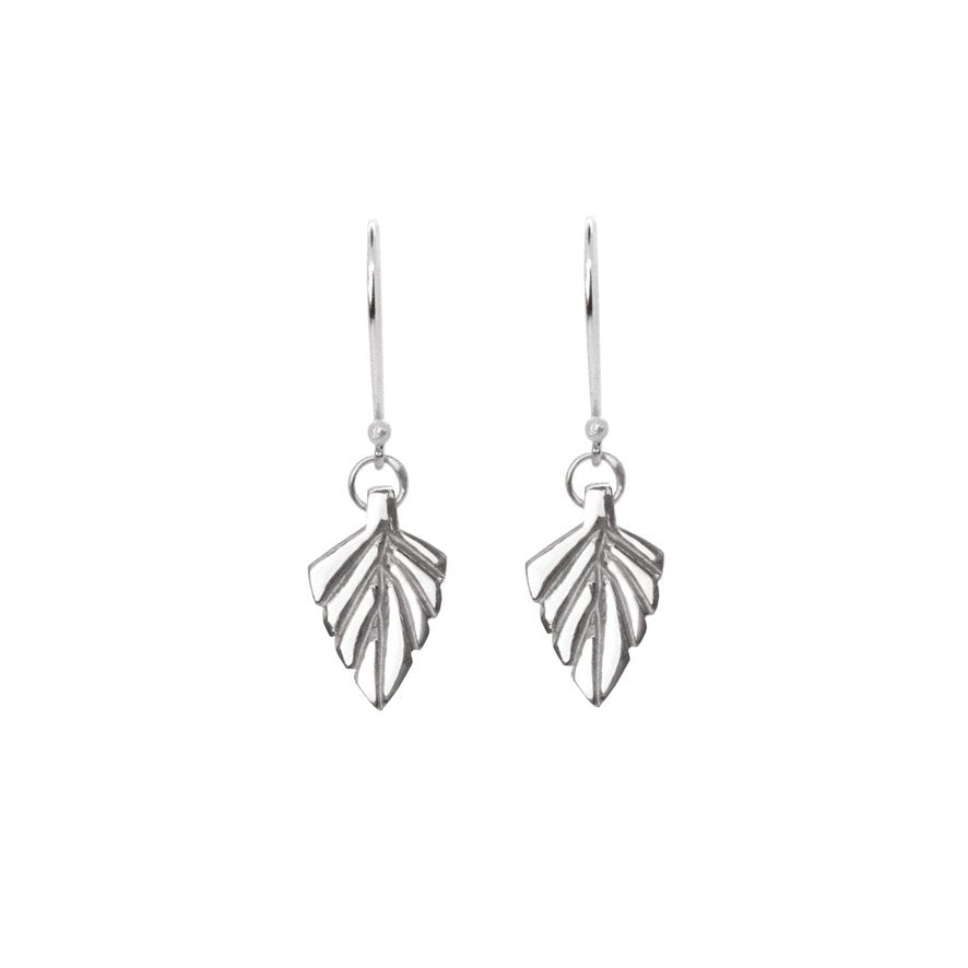 Silver Palm Drop Earrings