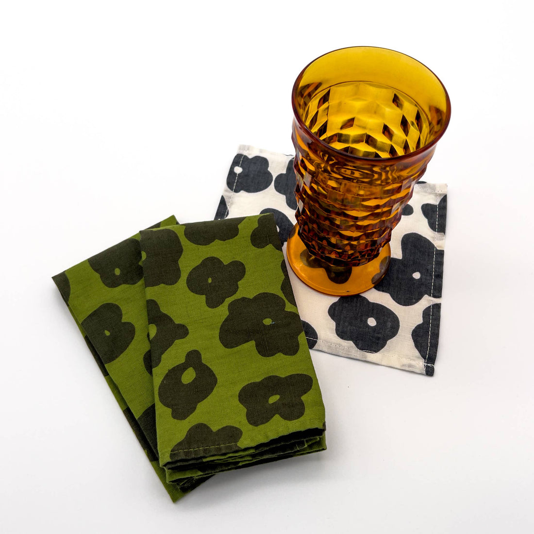 Napkins - Set of 2 - Celeste - Faded Black - Moss