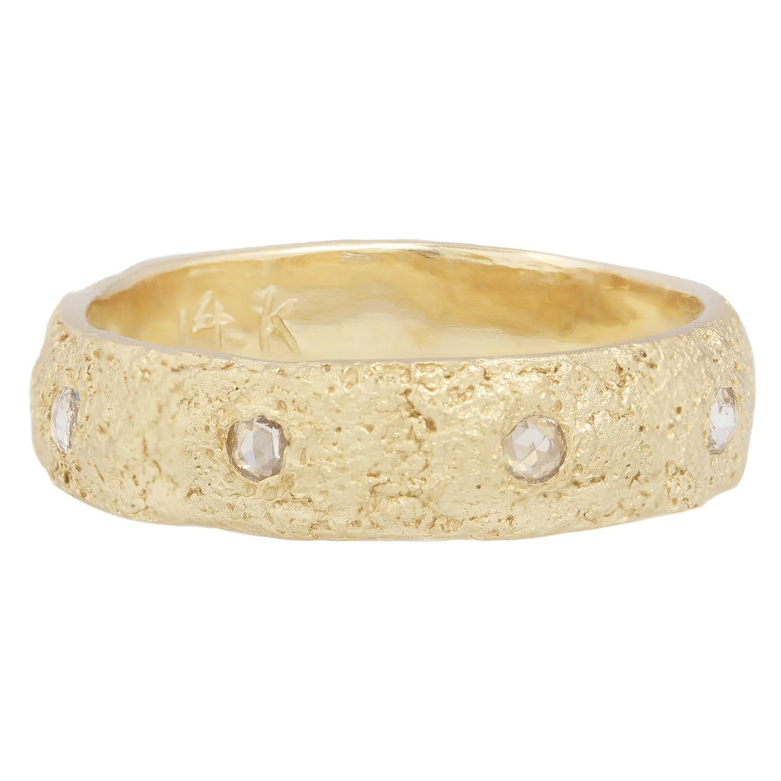 14k Ancient Plaster Diamond Band