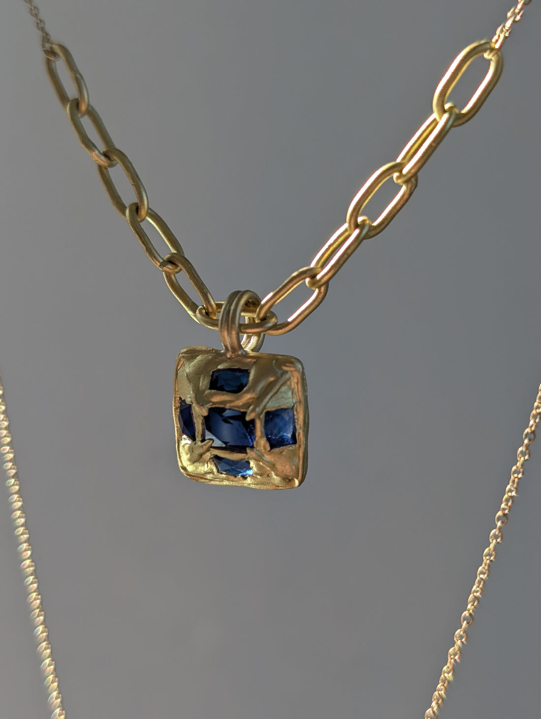 Byzantine Sapphire Pendant Necklace - One of a Kind