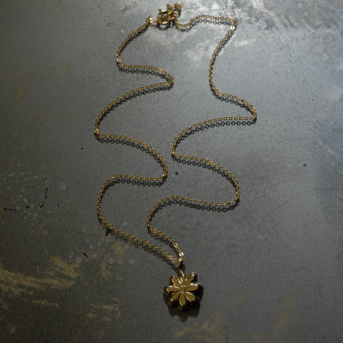 Bronze Flower Charm Necklace
