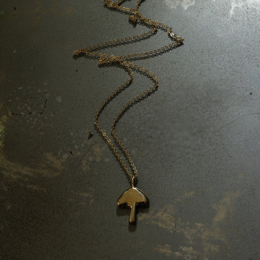 Bronze Mushroom Charm Necklace