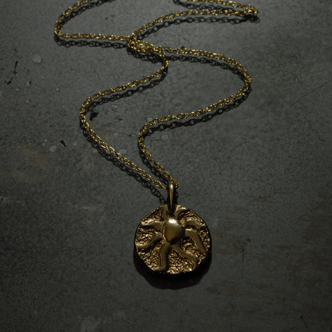 Bronze Sun Medallion Necklace