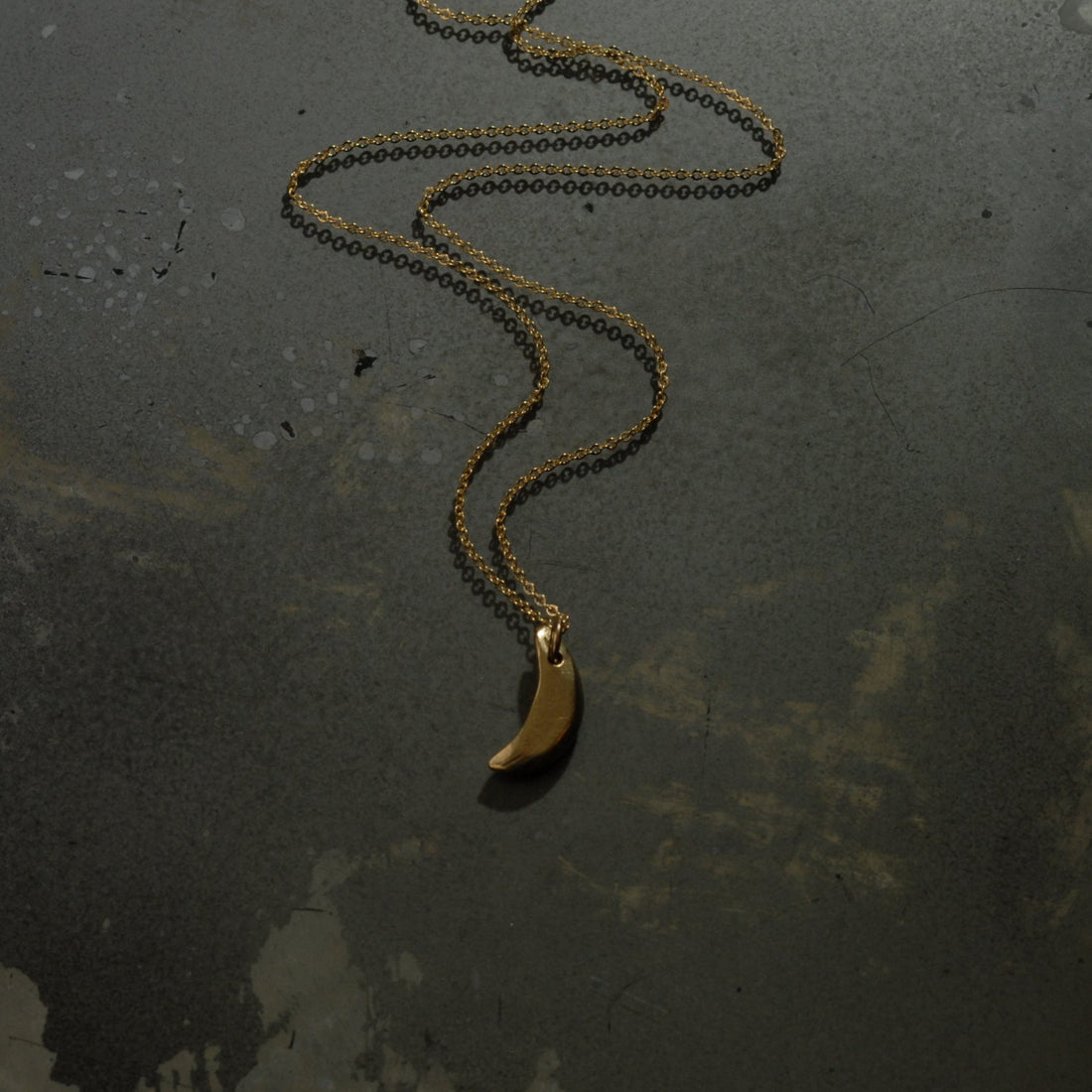 Bronze Tiny Moon Necklace