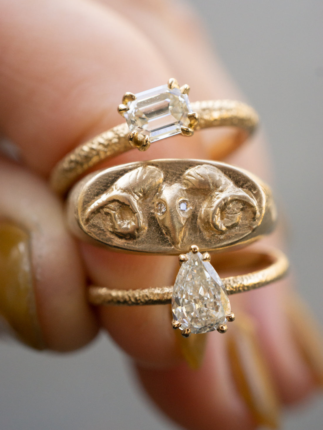 Rams Head Signet Ring