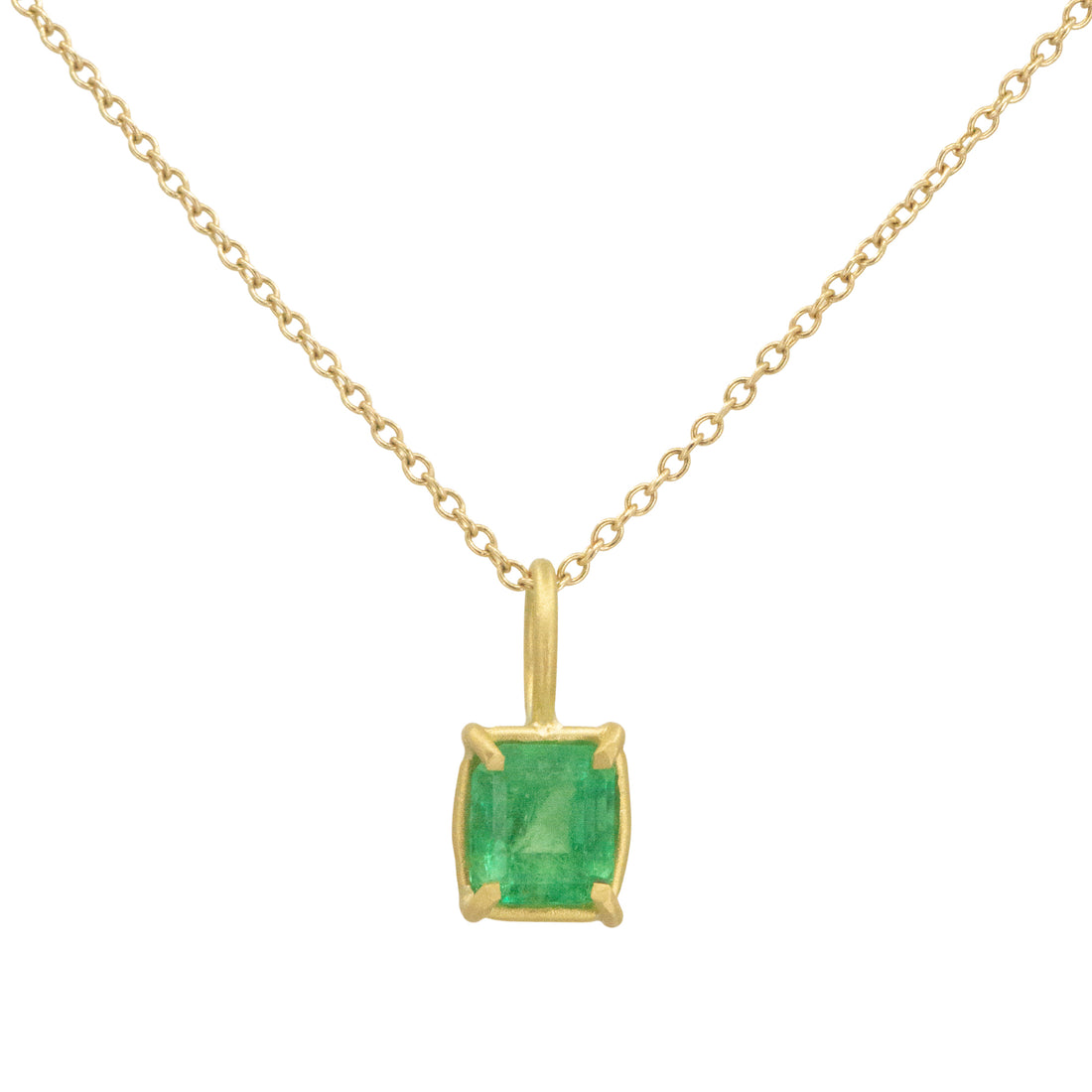 Petite Emerald Basket Pendant 0.8CT (North South)