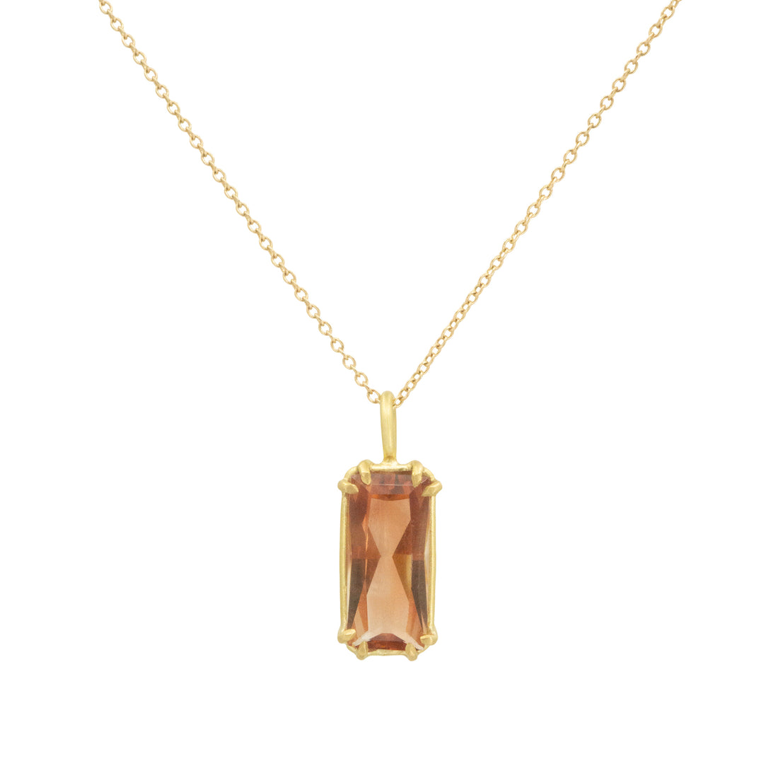 Vertical Sunstone Basket Pendant - 3.06CT