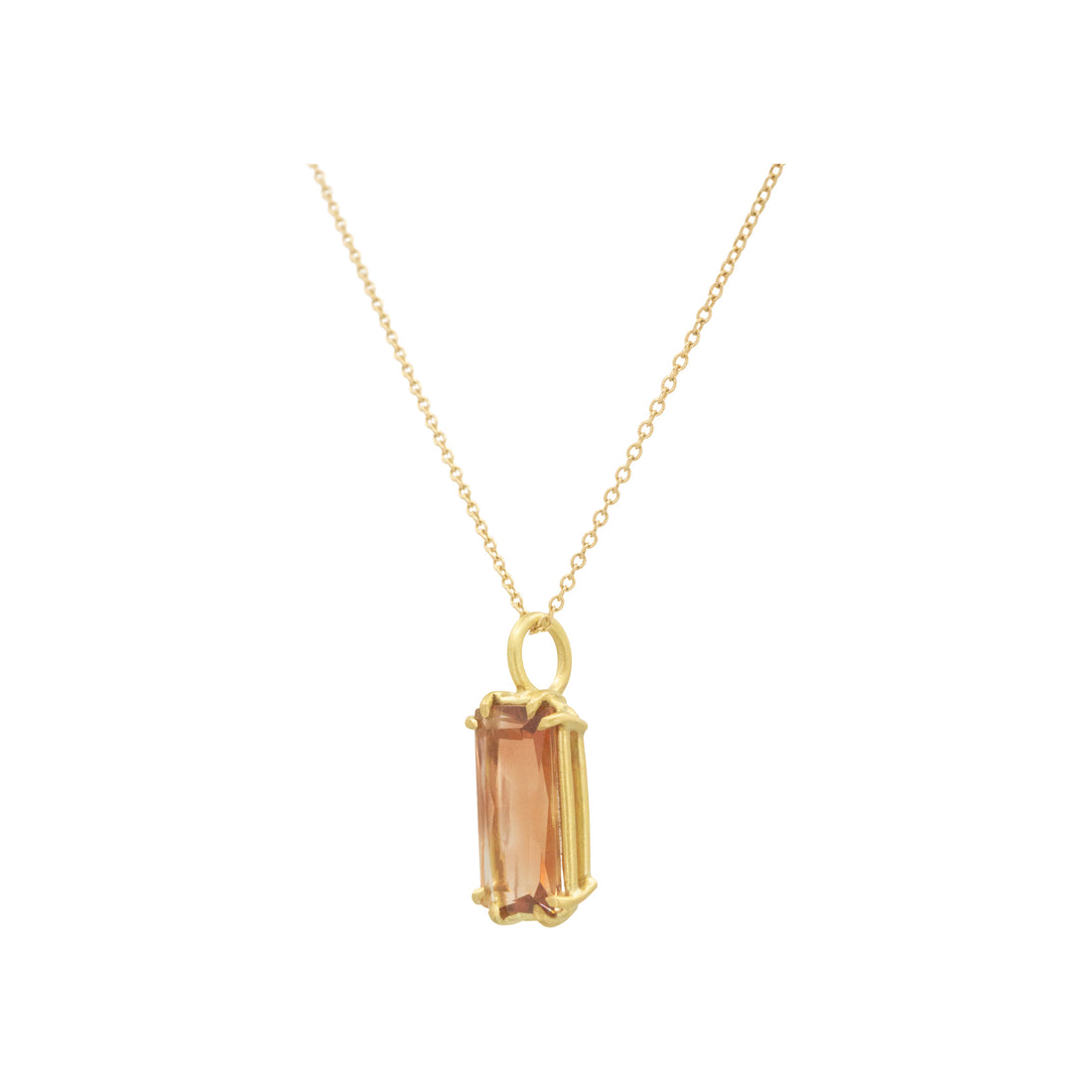 Vertical Sunstone Basket Pendant - 3.06CT