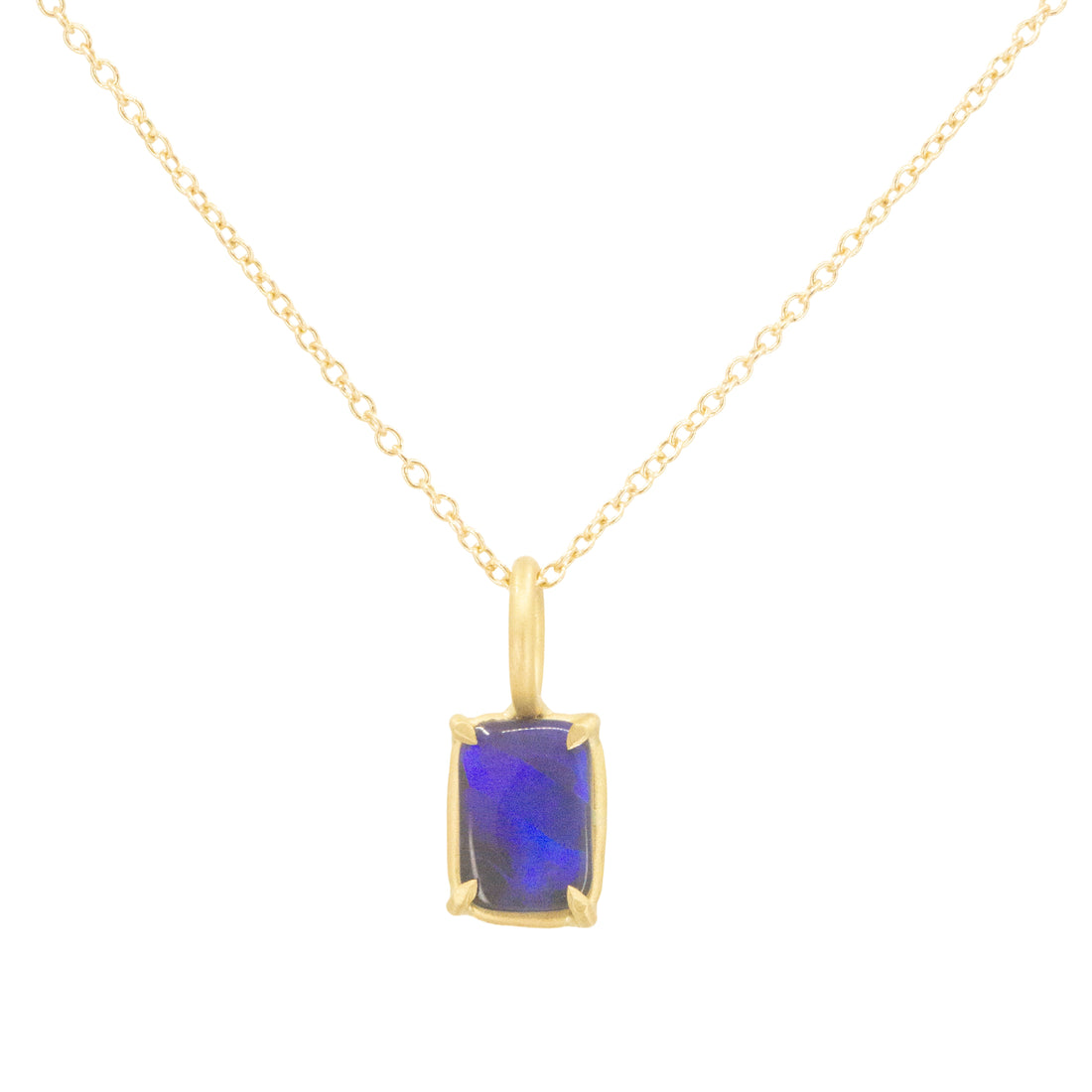 Rectangular Violet Opal Basket Pendant  - One of a Kind