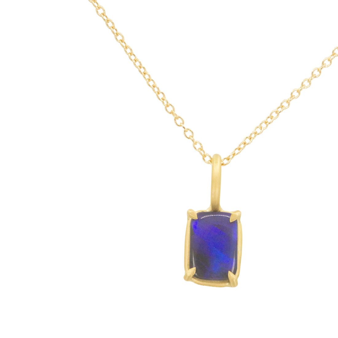 Rectangular Violet Opal Basket Pendant  - One of a Kind