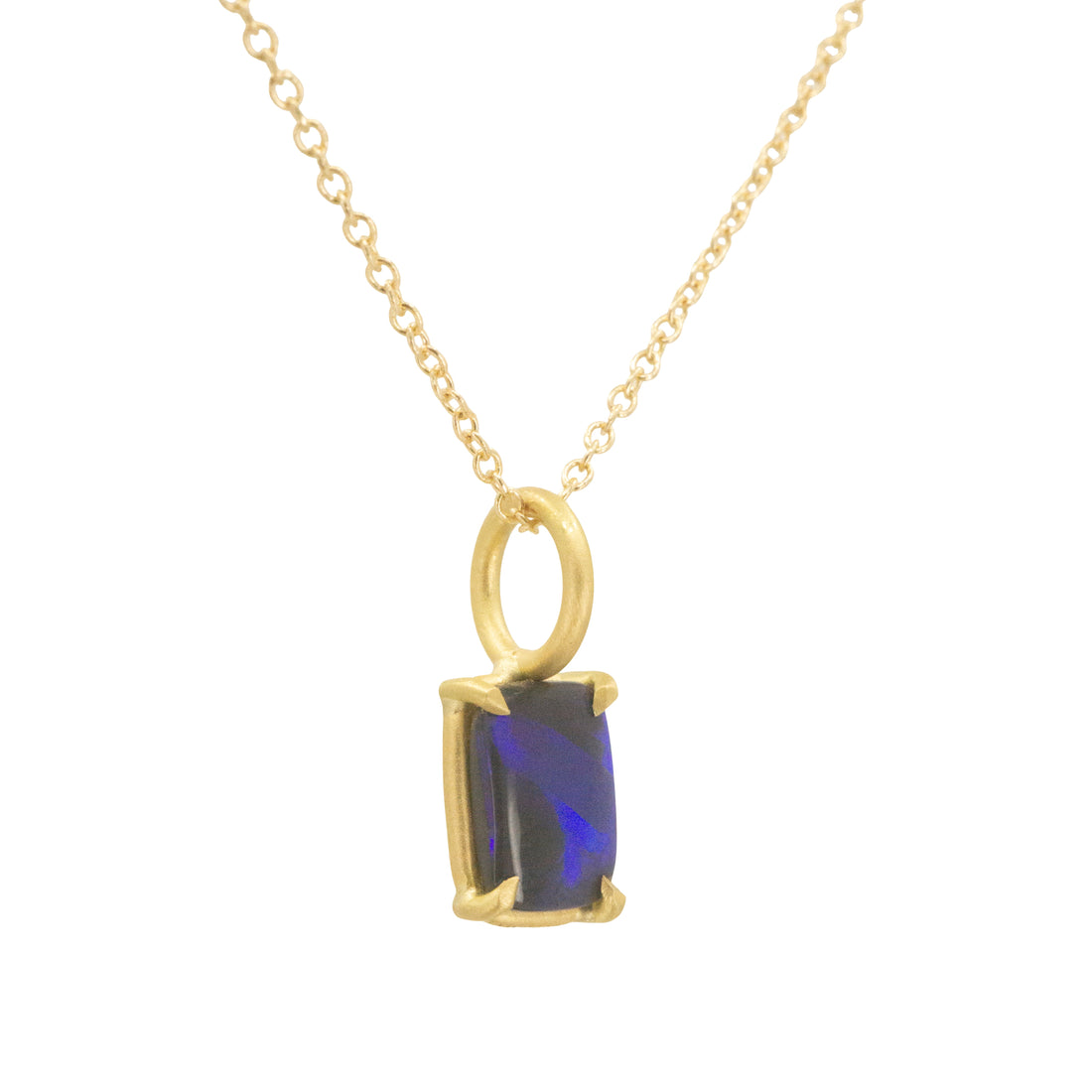 Rectangular Violet Opal Basket Pendant  - One of a Kind
