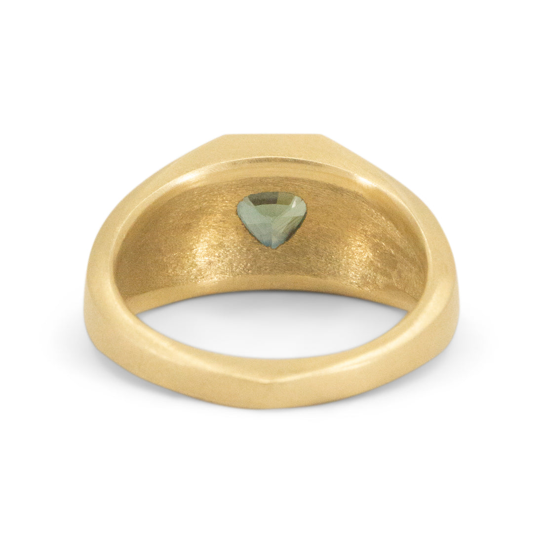 14k Heart Cut Corner Signet Ring- One of a Kind