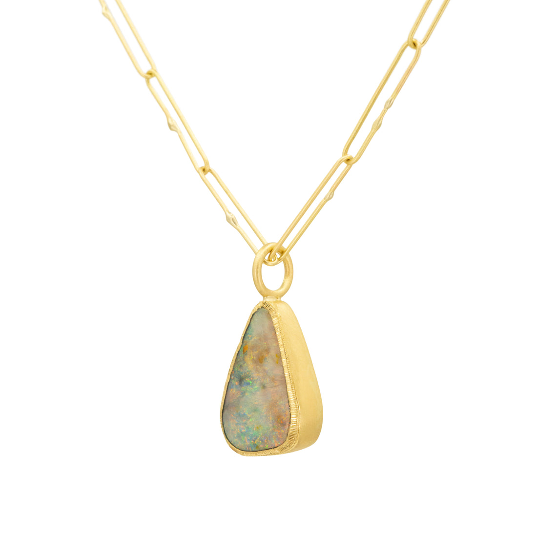 Rainbow Opal Bezel Set Pendant