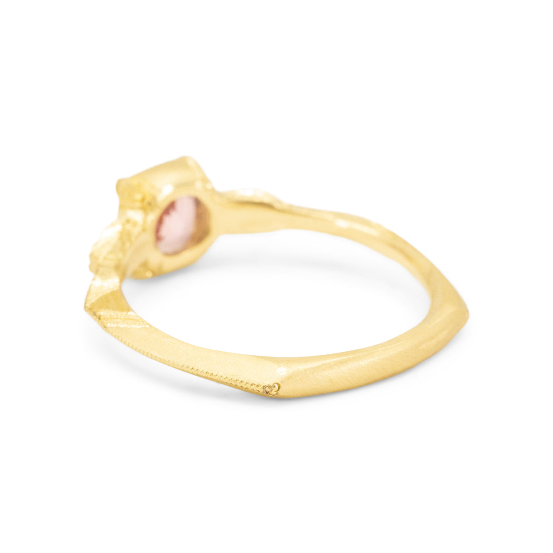 Padparadscha Sapphire Engraved Solitaire- One of a Kind