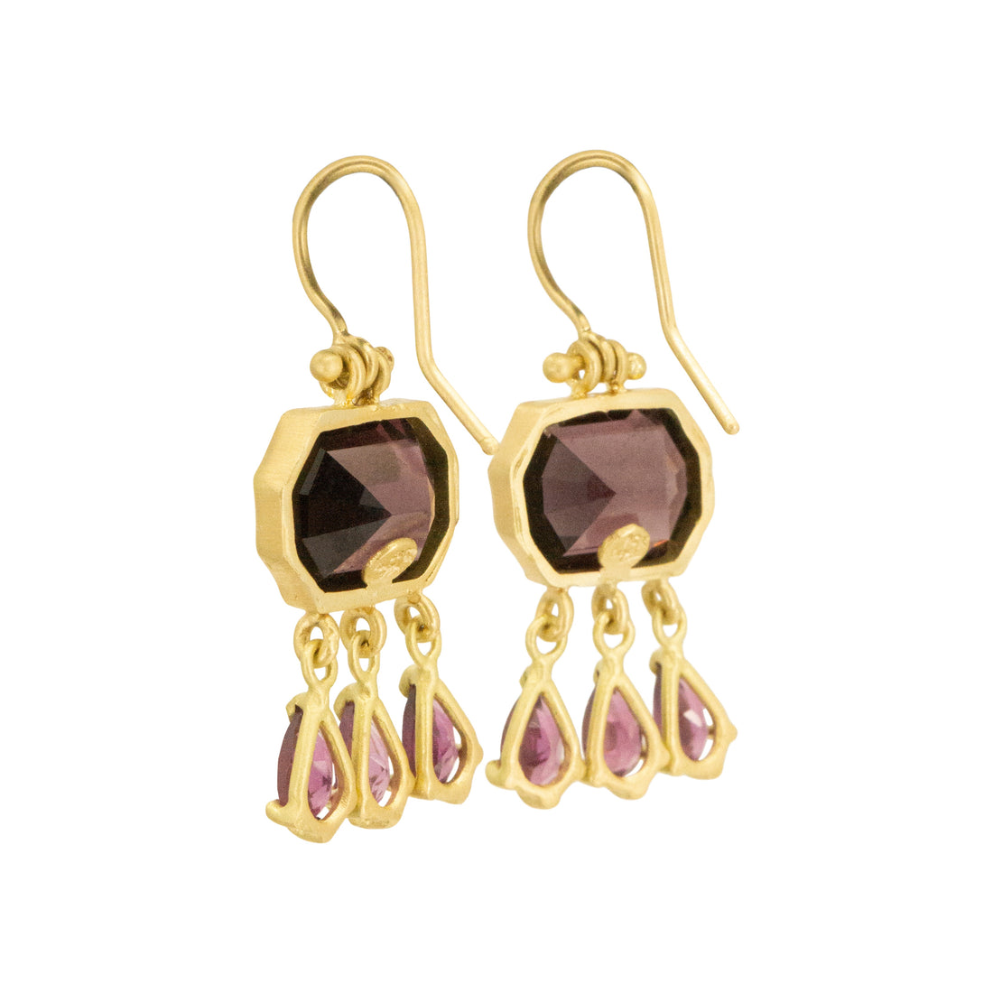 Tourmaline and Garnet Earrings - OOAK