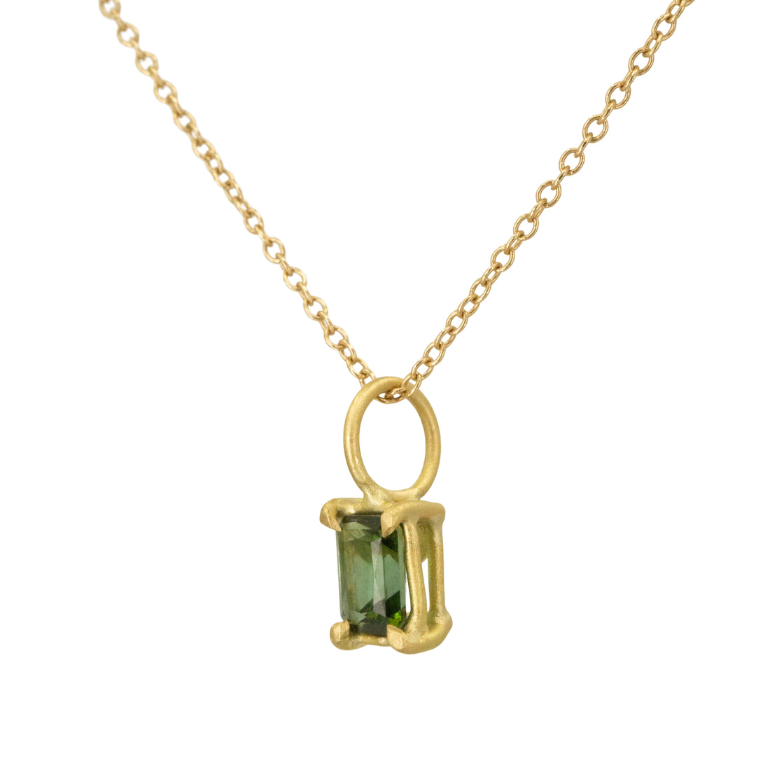 Petite Green Tourmaline Basket Pendant - 0.41CT