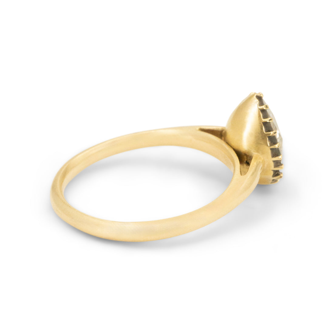 14k Antique Pear Rosecut Solitaire