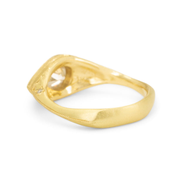 Royal Engraved Pear Diamond Solitaire - 1ct - One of a Kind