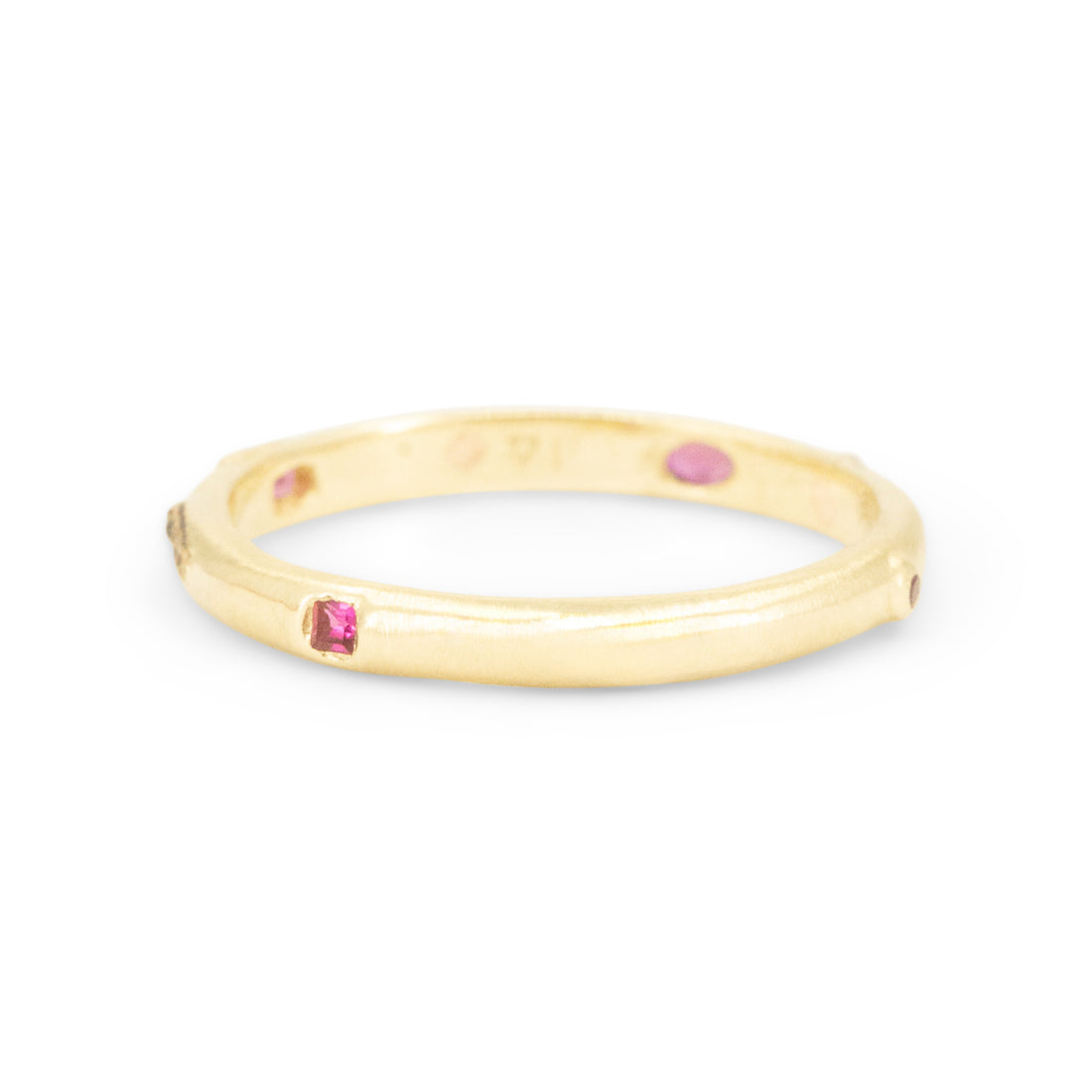 14k Meta Stacker Ring- Ruby