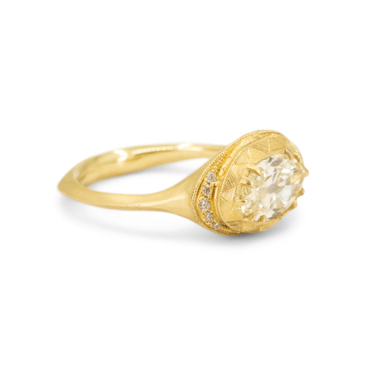 Grand Oval Diamond Relic Ring - 1.49ct - One of a Kind