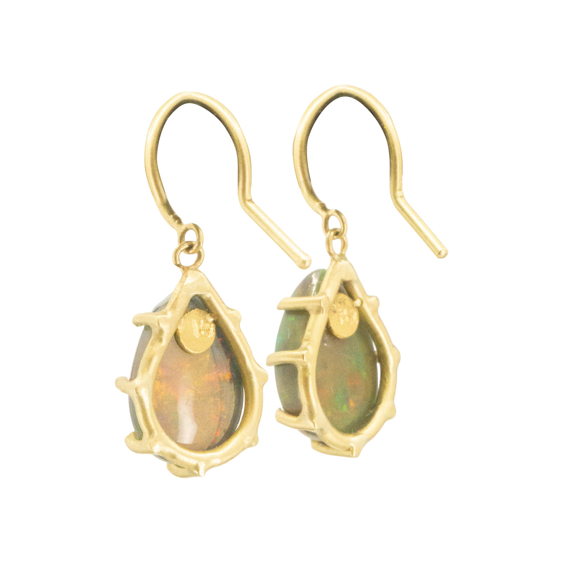 Ethiopian Honey Opal Drop Earrings