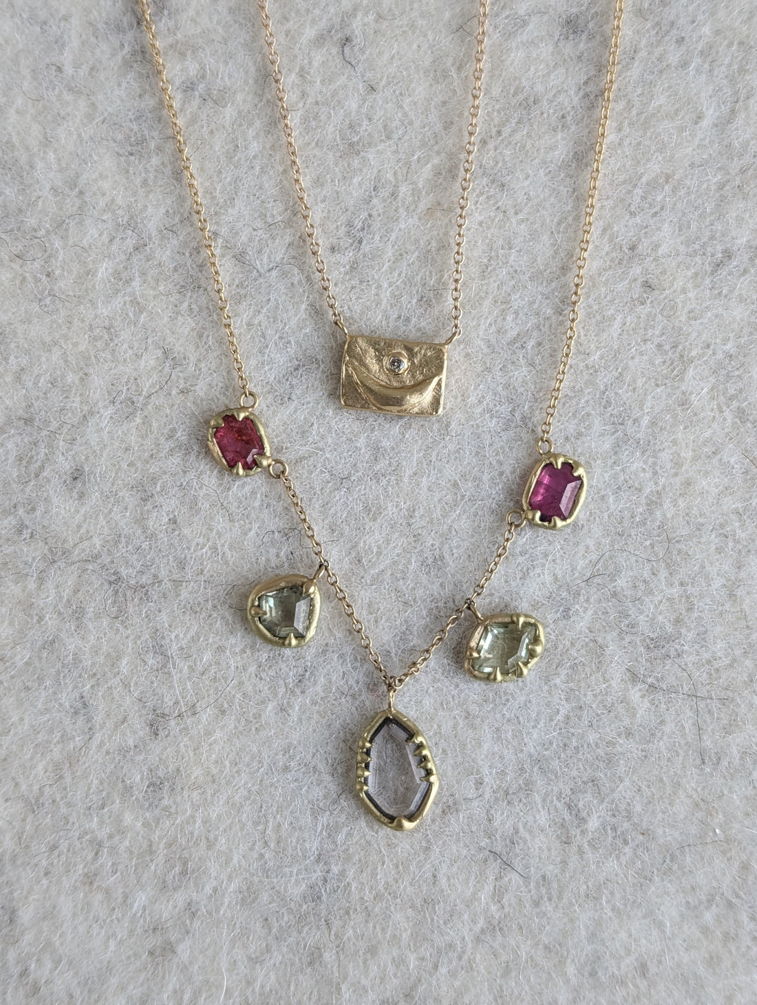 5 Stone Baroque Sapphire Necklace- One of a Kind