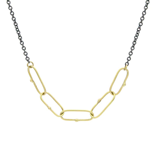 18k Dotted 5 Link Chain Necklace