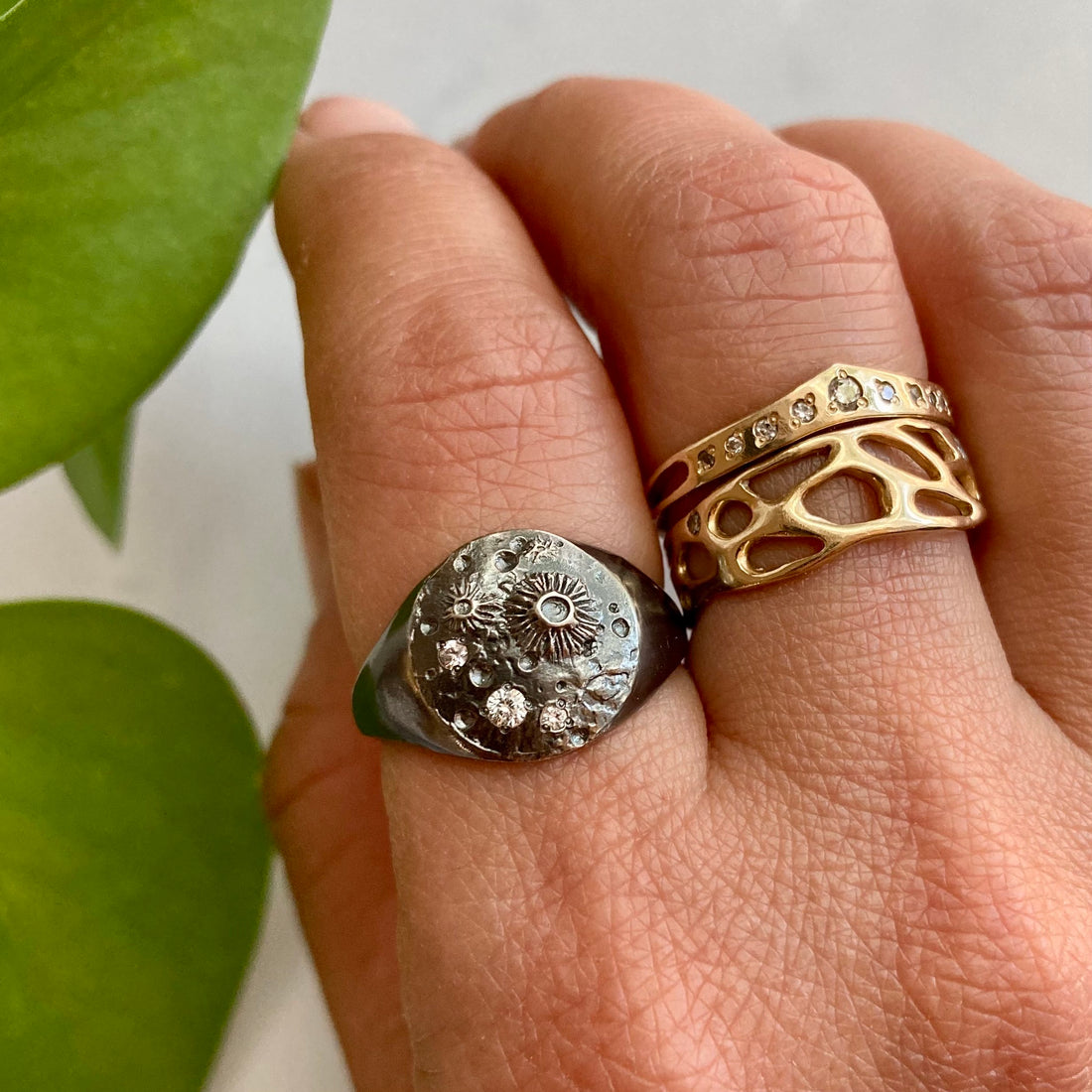 14k Yellow Gold Big Sur Diamond Band