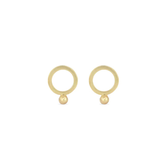 14k Circle Stud Earrings