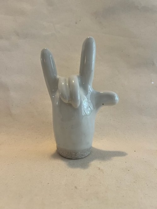 Glossy White Love Sign Hand