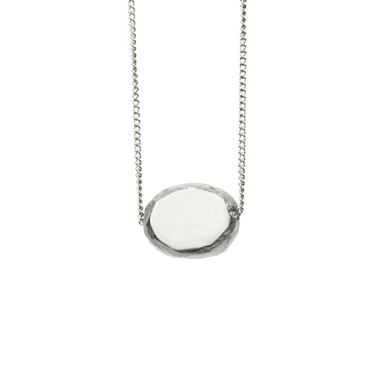 Silver Pebble Bead Necklace