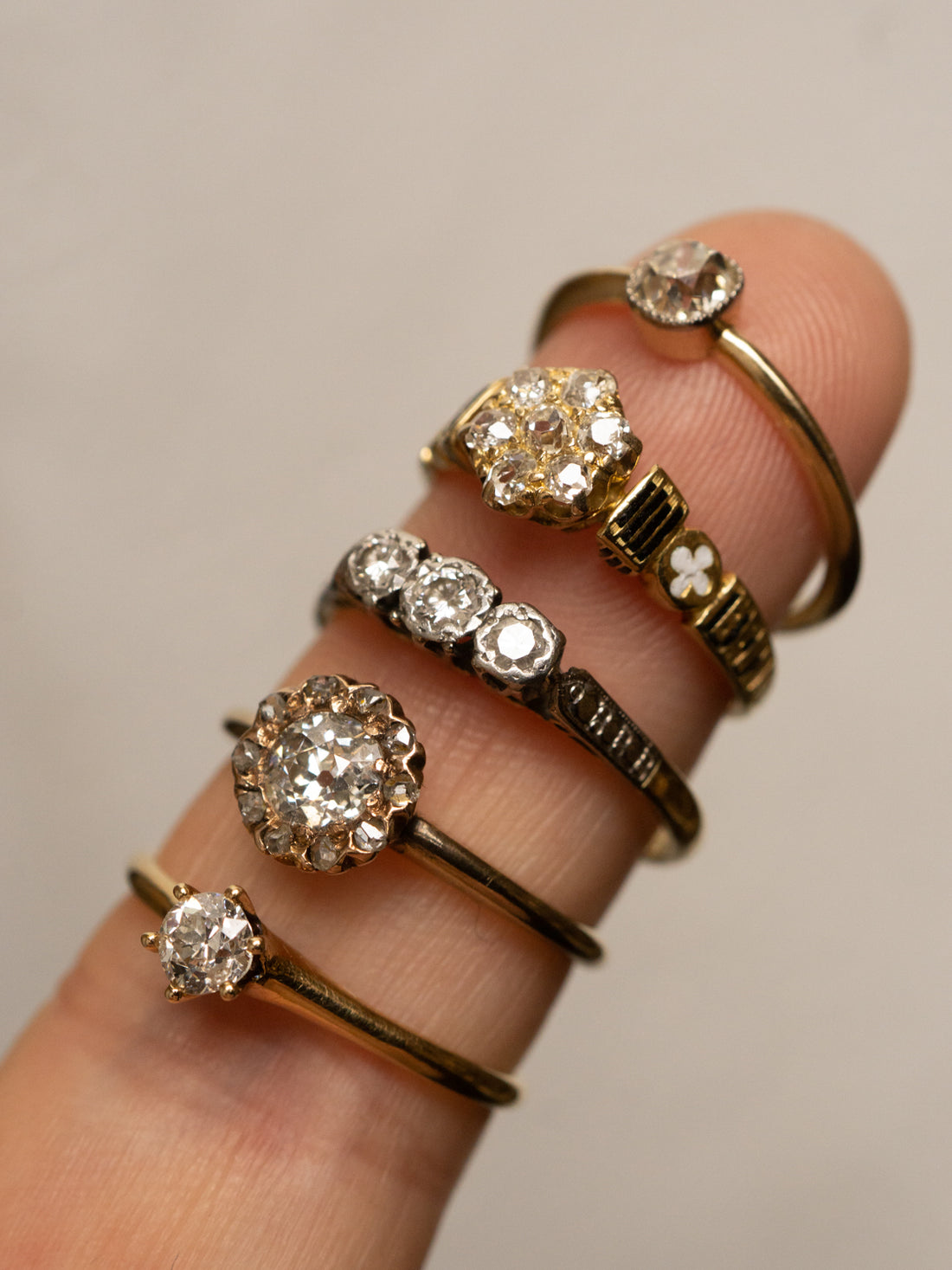 10k Antique Diamond Cluster Ring