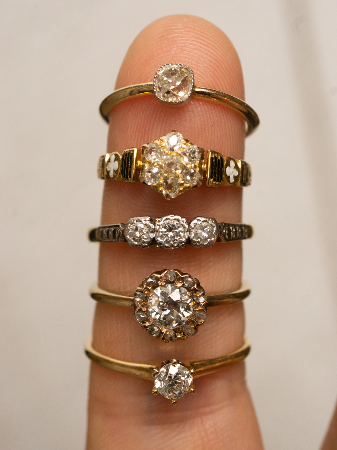 10k Antique Diamond Cluster Ring