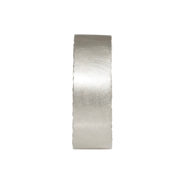 14k Palladium White Gold Wide Sand Edge Band